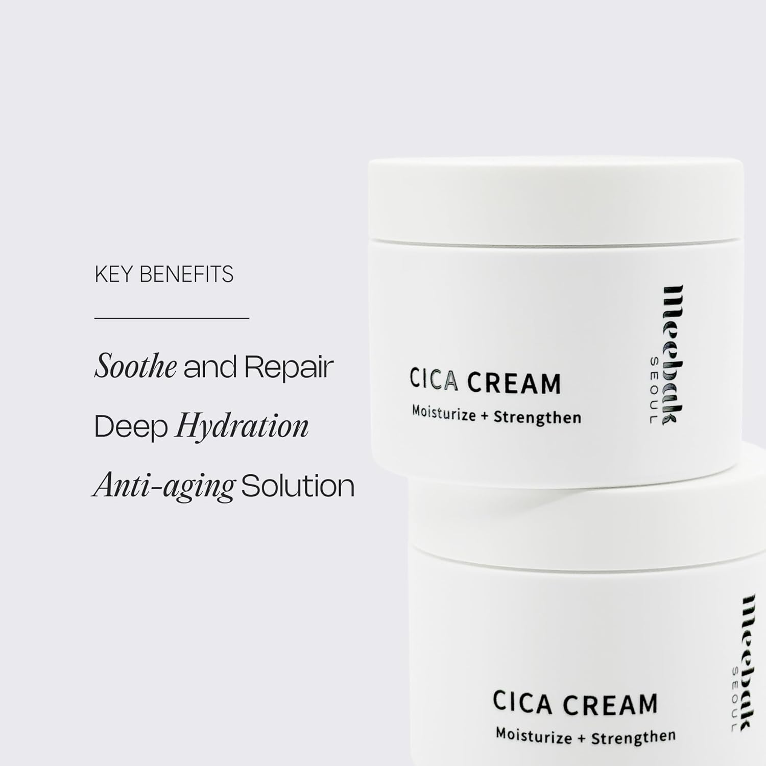 Meebak Cica Cream | Daily Repair Moisturizer with Niacinamide, Ceramide, & Retinol | Deep Hydration & Soothing | Locks in Moisture | Suitable for Sensitive Skin
