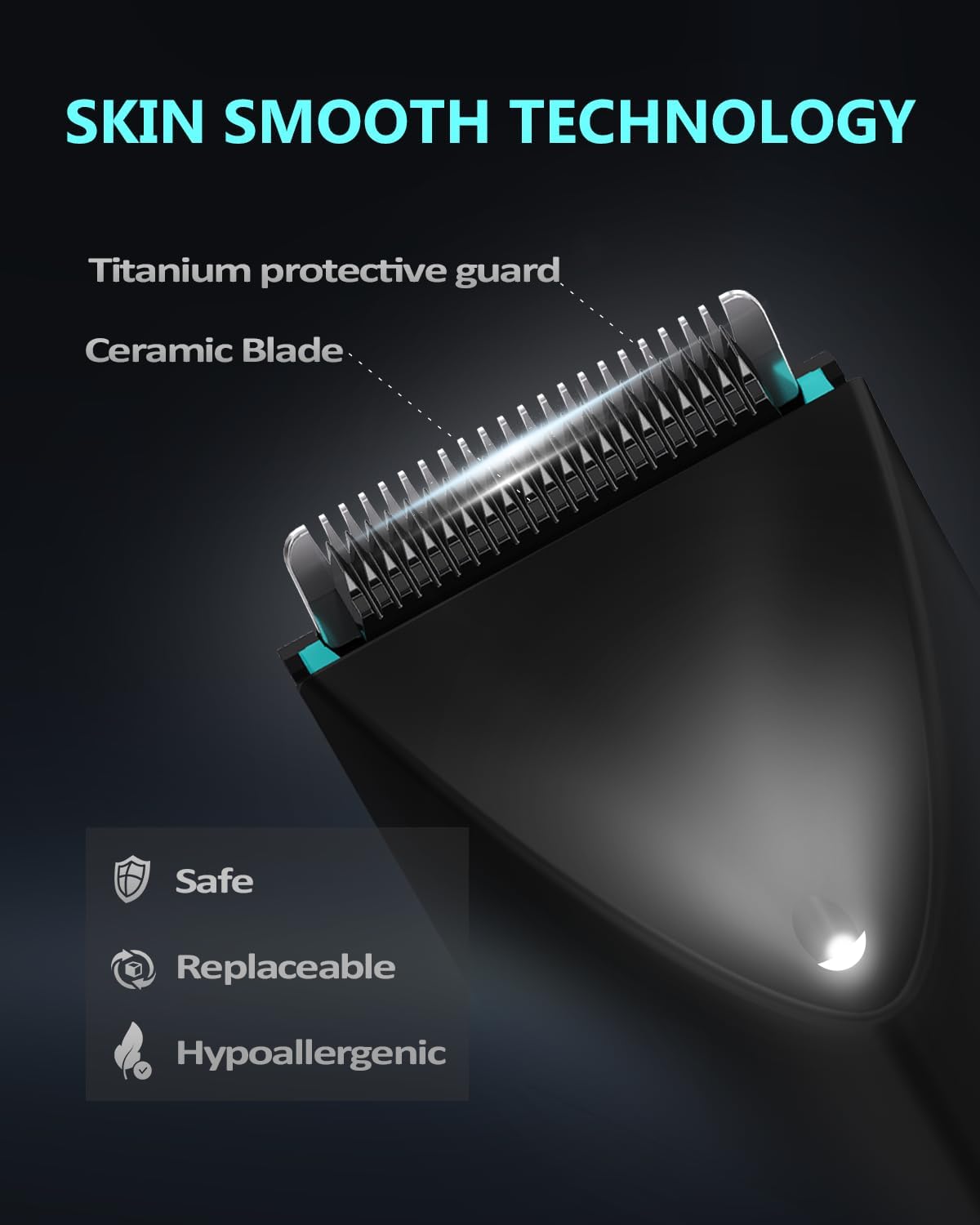 Electric Body Hair Trimmer for Men - Manscape Pubic Hair Groomer Waterproof Ball Shaver Type-C Rechargeable Cordless Replaceable Ceramic Blade Clipper Wet/Dry Male Professional Grooming Smooth