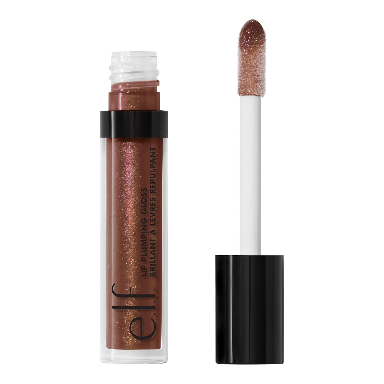 e.l.f. Lip Plumping Gloss, Soothes, Shimmer, Peach Bellini, 0.09 Ounce