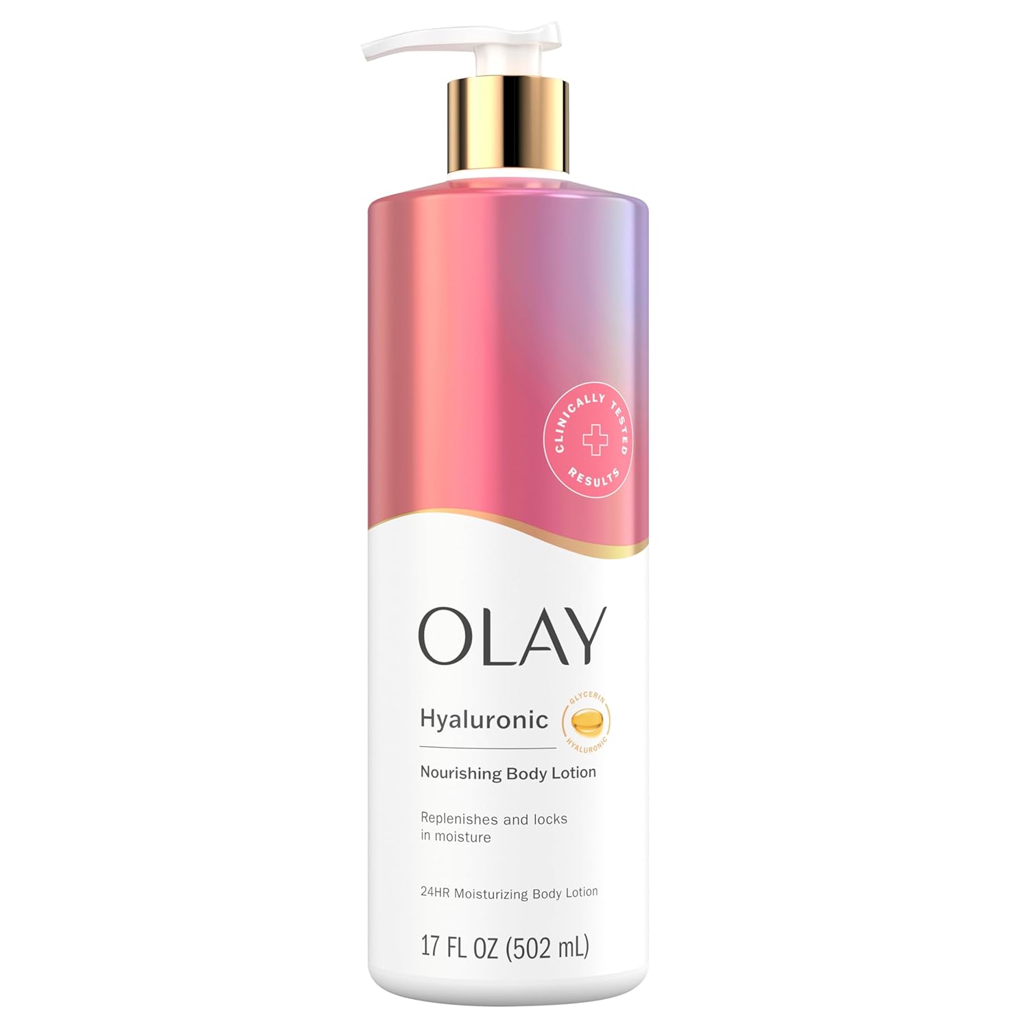 Olay Body Lotion for Women, Nourishing with Hyaluronic Acid Serum, Visibly Soften & Smooth Skin, 24hr Moisture & Hydration, Fast Absorbing Formula, Vitamin B3 Complex, For All Skin Types, 17 fl oz