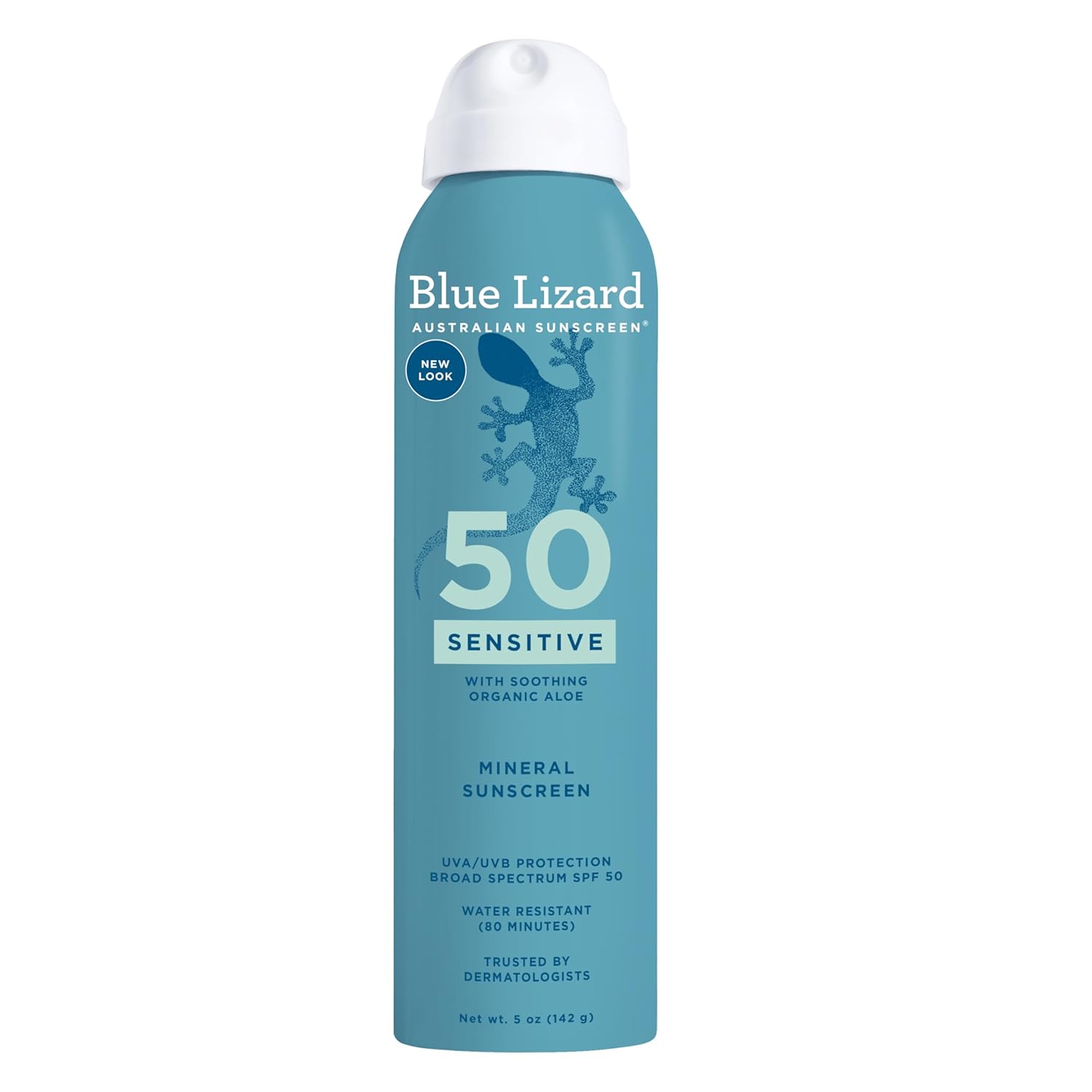 BLUE LIZARD Mineral Sunscreen Sensitive SPF 50+ Spray, 5 Ounce