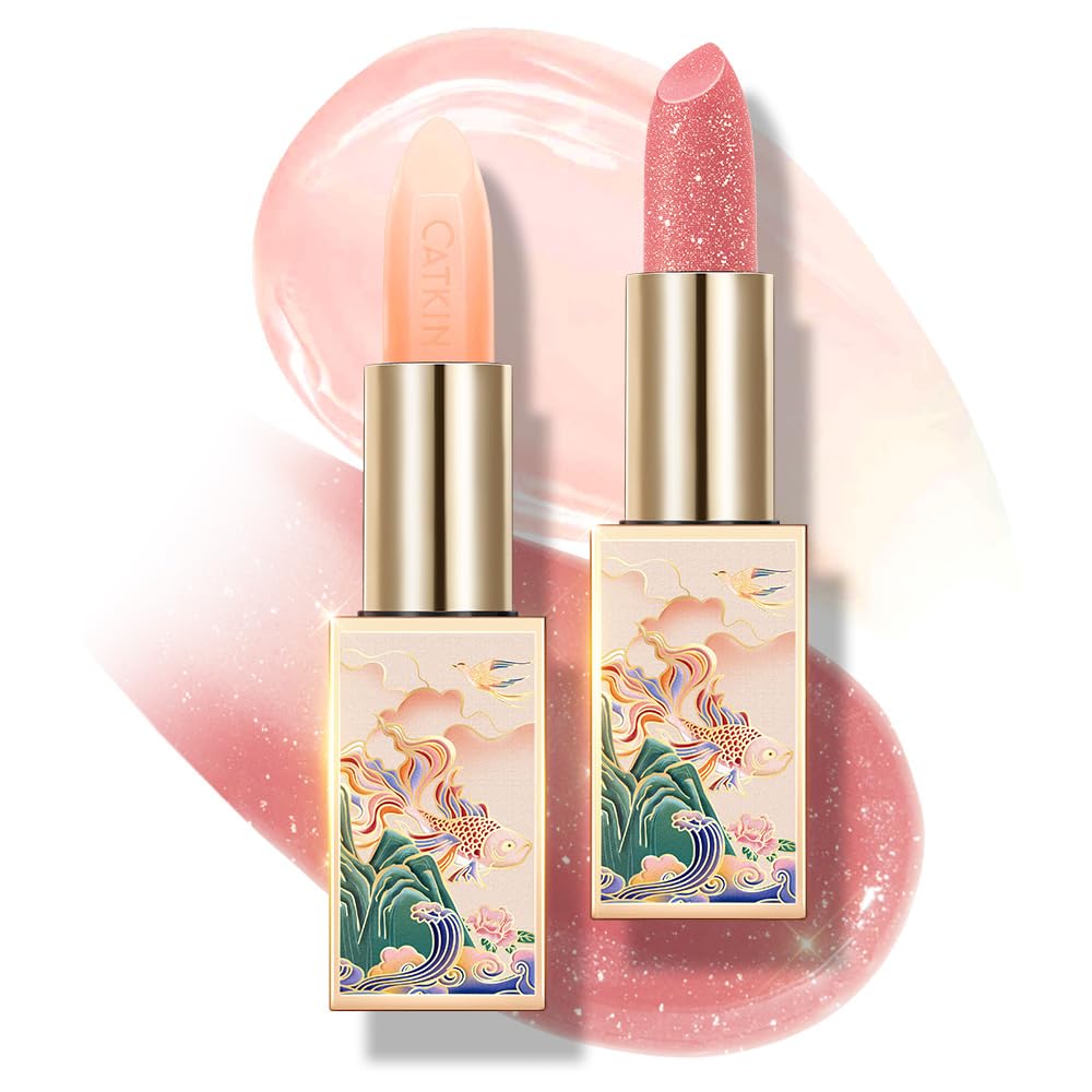 CATKIN Lip Balm Color Tinted Lip Stain Ultra Hydrating Moistrurizer Chapstick with Vitamin E Nourishing For Cracked & Dry Lips 0.12 oz C06 Camellia