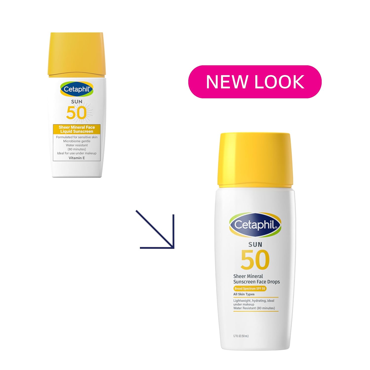 Cetaphil Sheer Mineral Liquid Sunscreen for Face, 100% Mineral UVA/UVB Filters, Zinc Oxide Broad Spectrum SPF 50 Formulated for Sensitive Skin, Unscented, 1.7 Fl Oz