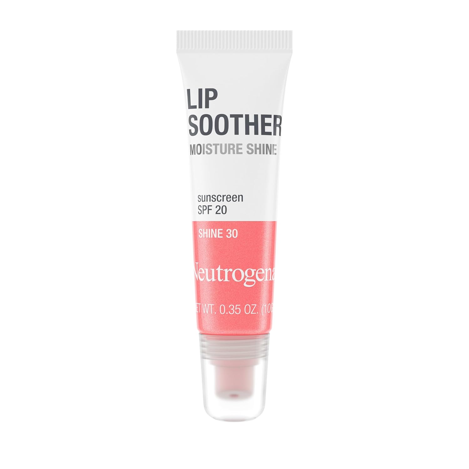 Neutrogena MoistureShine Lip Soother Gloss with SPF 20 Sun Protection, High Gloss Tinted Lip Moisturizer with Hydrating Glycerin and Soothing Cucumber for Dry Lips, Glow 70, .35 oz 2 pack