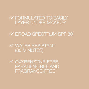 Neutrogena Purescreen+ Tinted Sunscreen for Face with SPF 30, Broad Spectrum Mineral Sunscreen with Zinc Oxide and Vitamin E, Water Resistant, Fragrance Free, Light, 1.1 fl oz