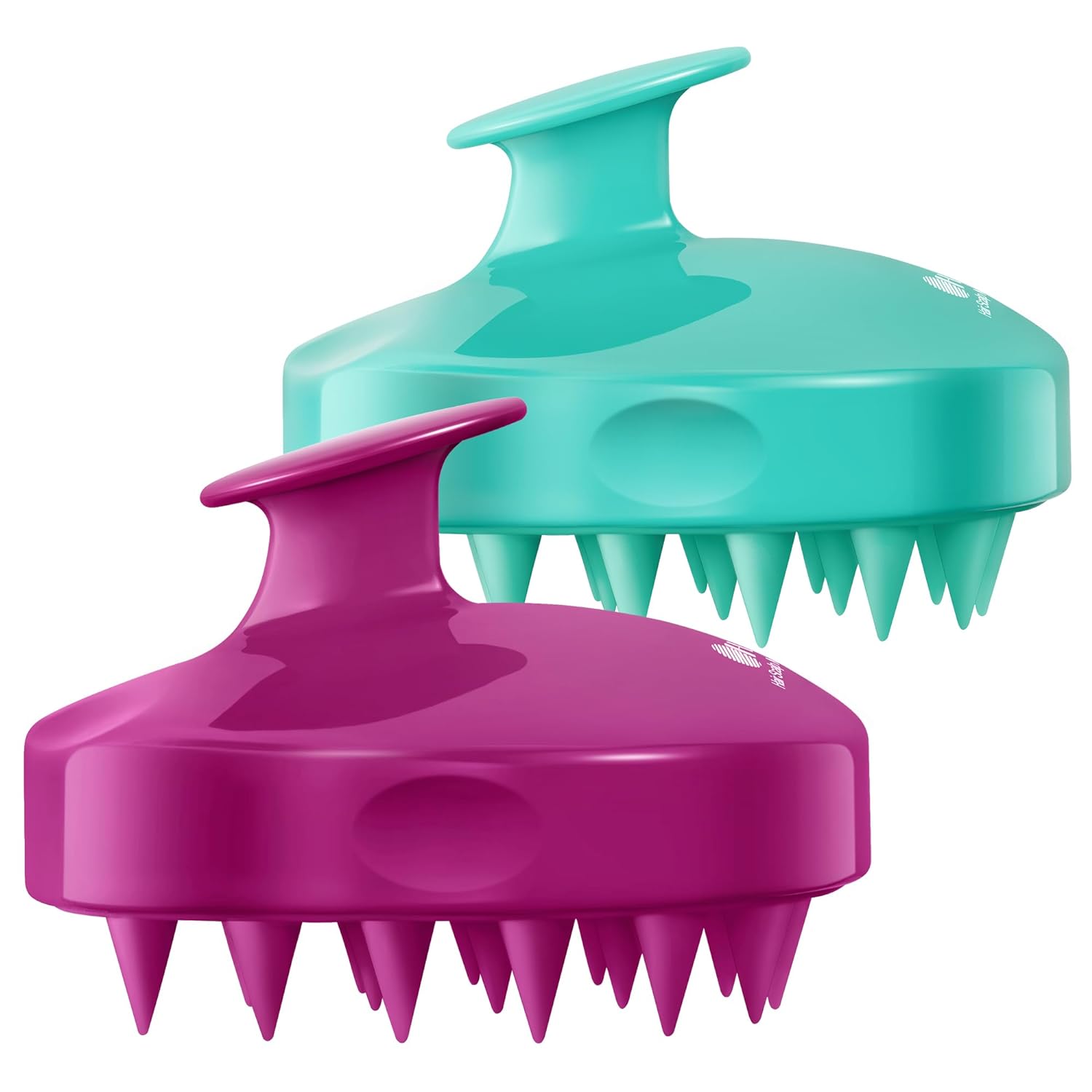 HEETA Hair Scalp Massager Shampoo Brush 2 Pack, Soft Silicone Bristles to Remove Dandruff, Waterproof Hair Scrubber for Both Wet Dry Hair, Suitable for Men & Women (Green & Black)