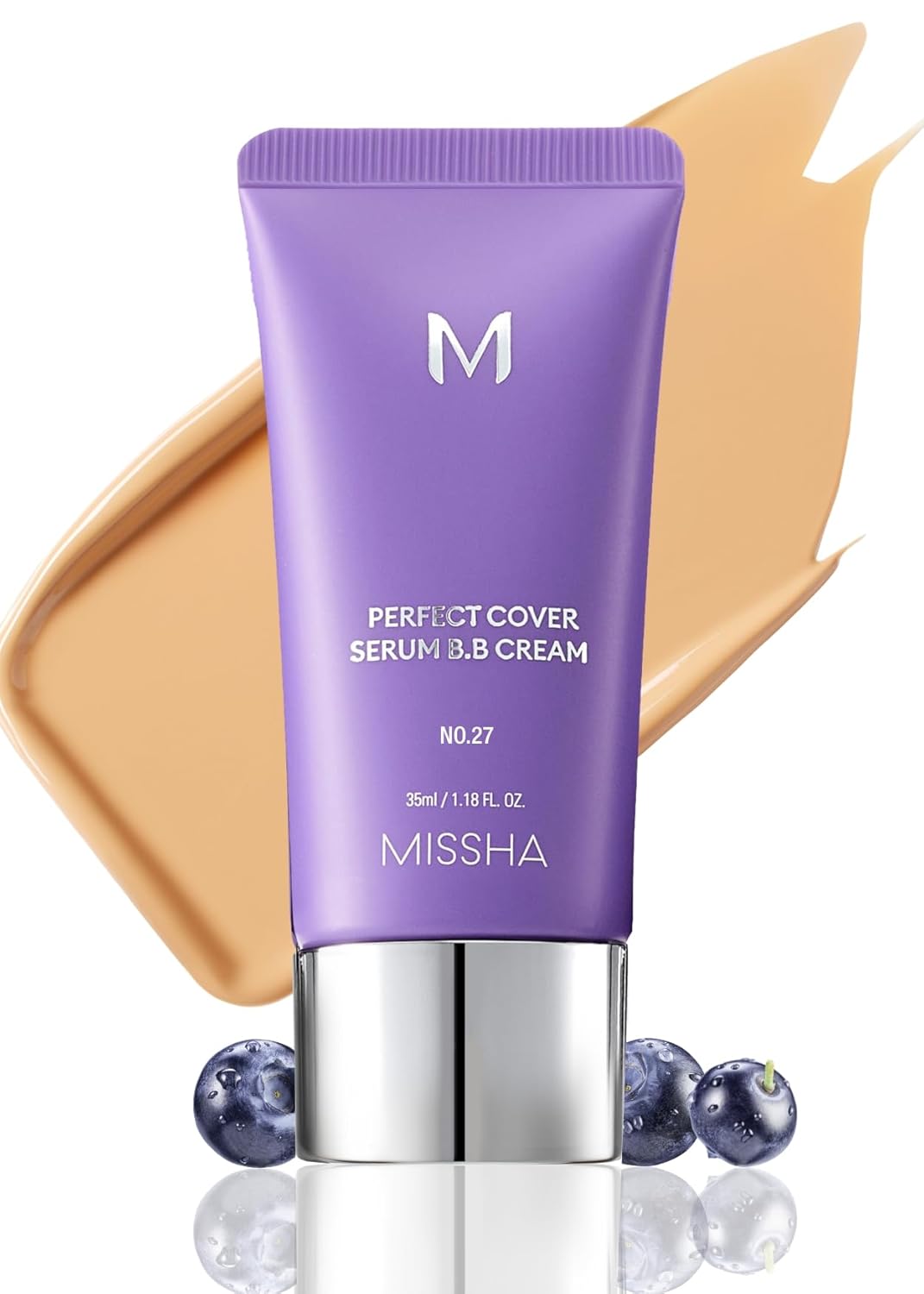 MISSHA M PERFECT COVER SERUM BB CREAM No.25 Warm Beige - Medium with Warm Undertone, Skin Tint, Tinted Moisturizer, Skin Care Foundation Makeup, Superfood Complex, Glass Skin, Korean Makeup,1.18 Fl oz