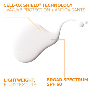 La Roche-Posay Anthelios Light Fluid Facial Sunscreen SPF 60, Lightweight Sunscreen For Face, Fluid Texture, Broad Spectrum SPF + Antioxidants, Oil Free & Oxybenzone Free, Travel Size 1.7 Fl. Oz.