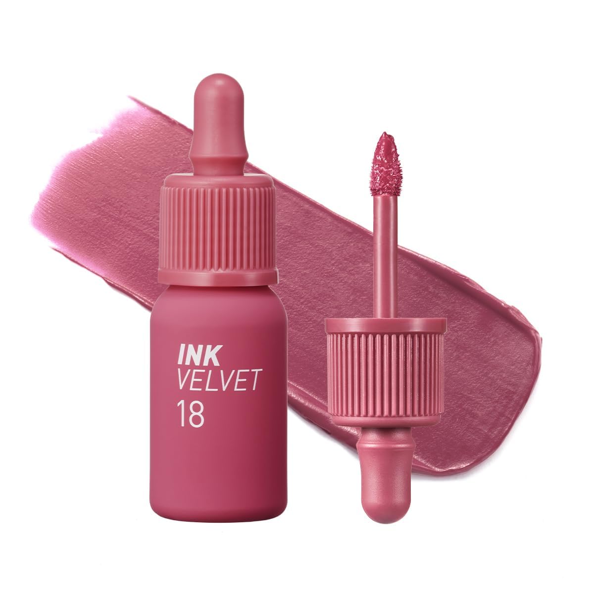Peripera Ink the Velvet Lip Tint - High Pigment Color, Longwear, Weightless, Not Animal Tested, Gluten-Free, Paraben-Free (017 ROSY NUDE)
