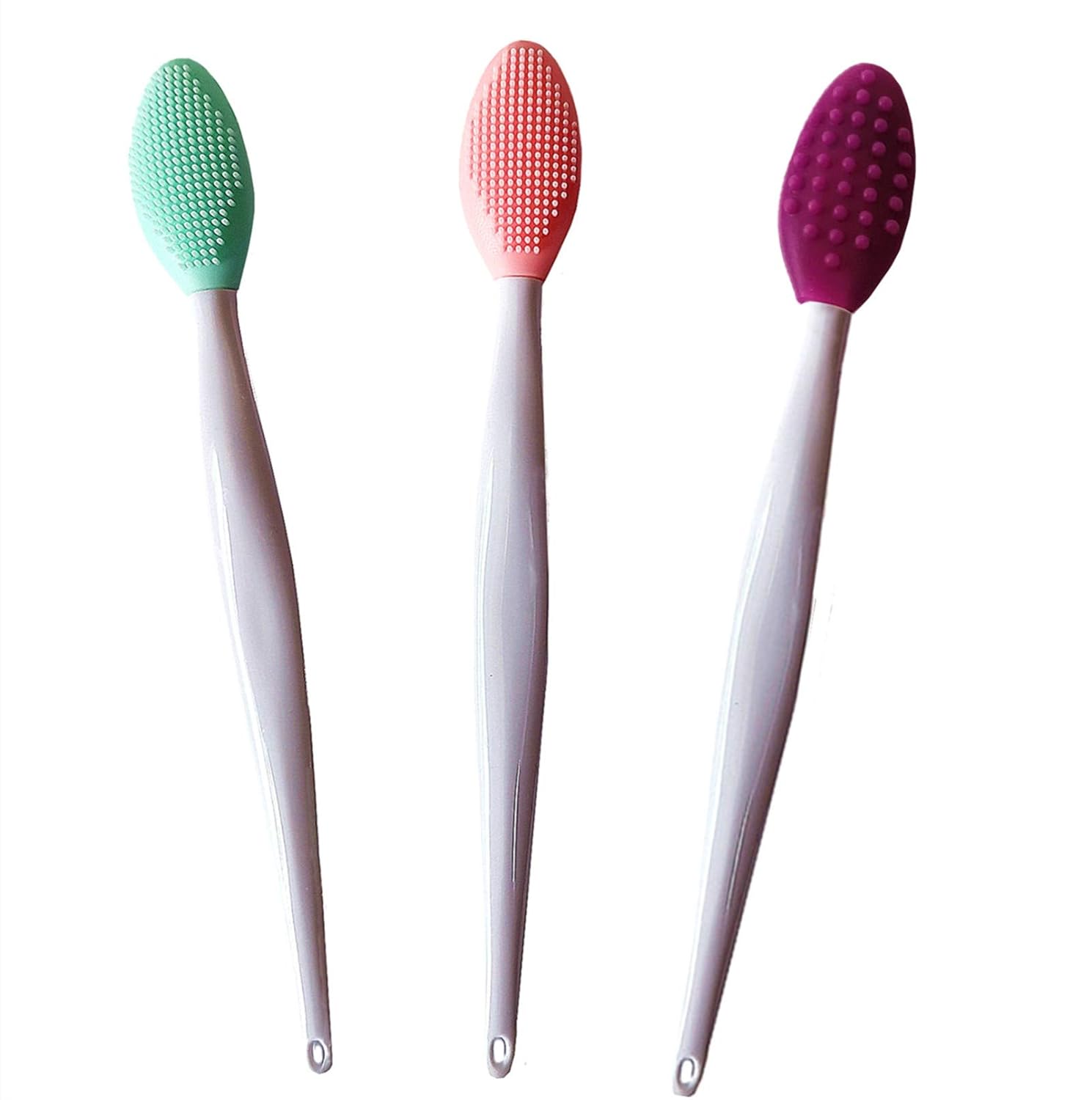 3 Pcs Lip Scrub Brush,Lip Scrubber Exfoliator,Silicone Lip Brush Tool Double-Sided Mini Exfoliating Brush For Men Women Lip Lightening For Dark Lips Exfoliator Scrub Brush