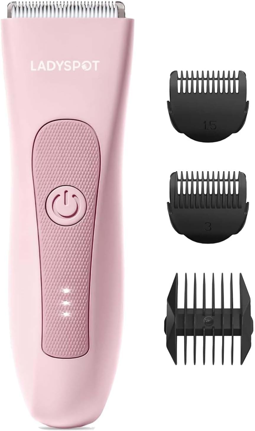 MANSPOT Manscape Groin & Body Hair Trimmer for Men, Electric Ball Pubic Trimmer Shaver,Manscape Kit with 4 Guard,Replaceable Ceramic Blade Heads,Waterproof Wet/Dry Shaver,90 Minutes Shaving