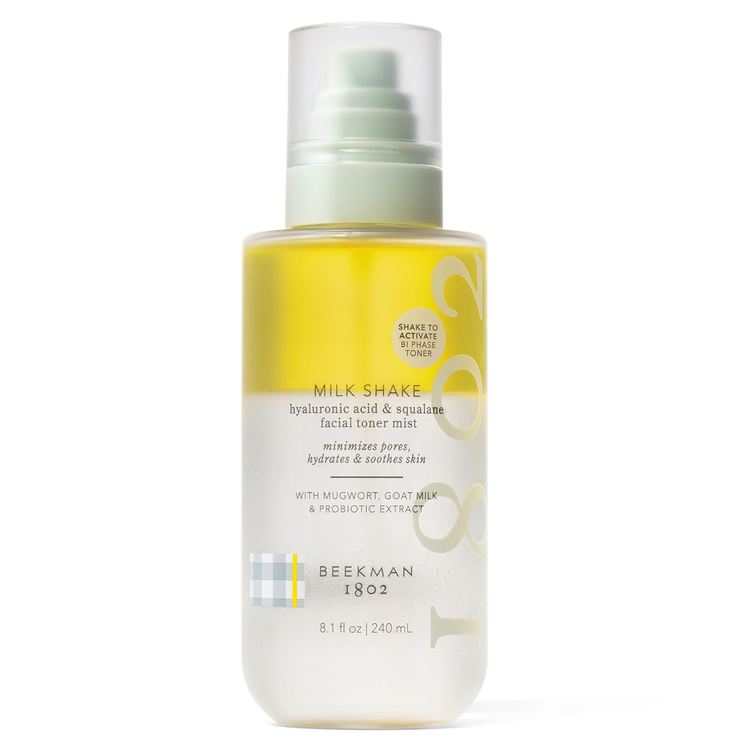 Beekman 1802 Milk Shake Hydrating Toner & Face Mist - Hyaluronic Acid & Squalane - Gentle - Minimizes Pores & Soothes Redness - Alcohol Free, Non-Comedogenic, Cruelty Free, Fragrance Free