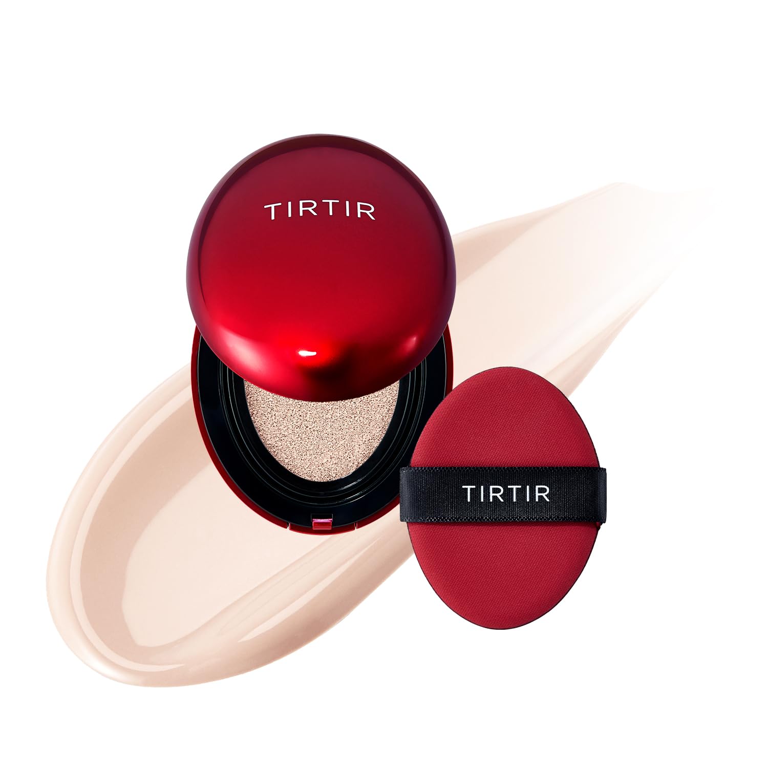 TIRTIR Mask Fit Red Cushion Foundation | Full coverage, Weightless, Skin fit, Satin Glow Finish, Korean Makeup Cushion Foundation (#23N Sand, 0.63 Fl Oz)