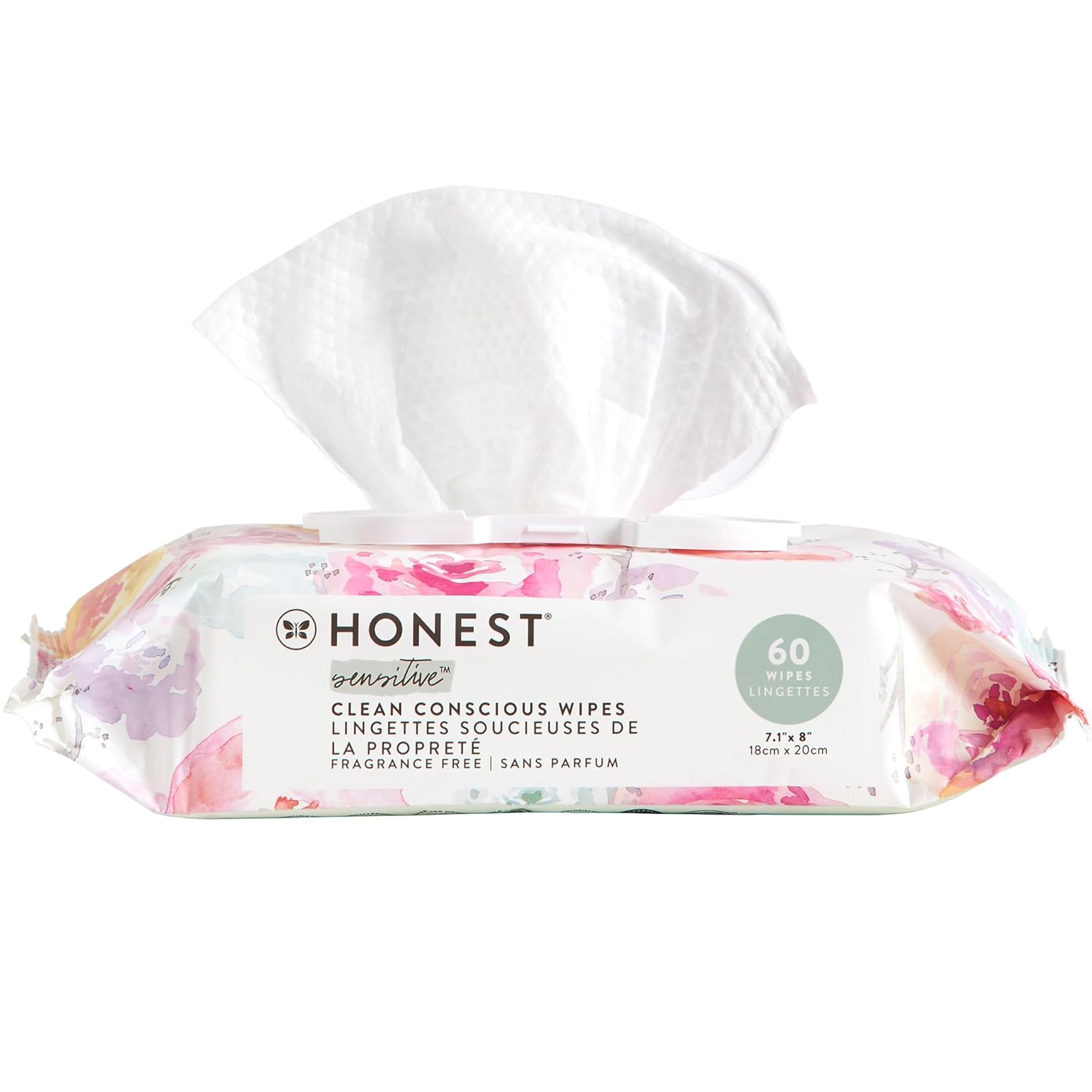The Honest Company Clean Conscious Multi-Use Wipes | Hypoallergenic + Unscented for Sensitive Skin | Over 99% Water, Compostable, Plant Based, Baby Wipes | Geo Mood, 288 Count
