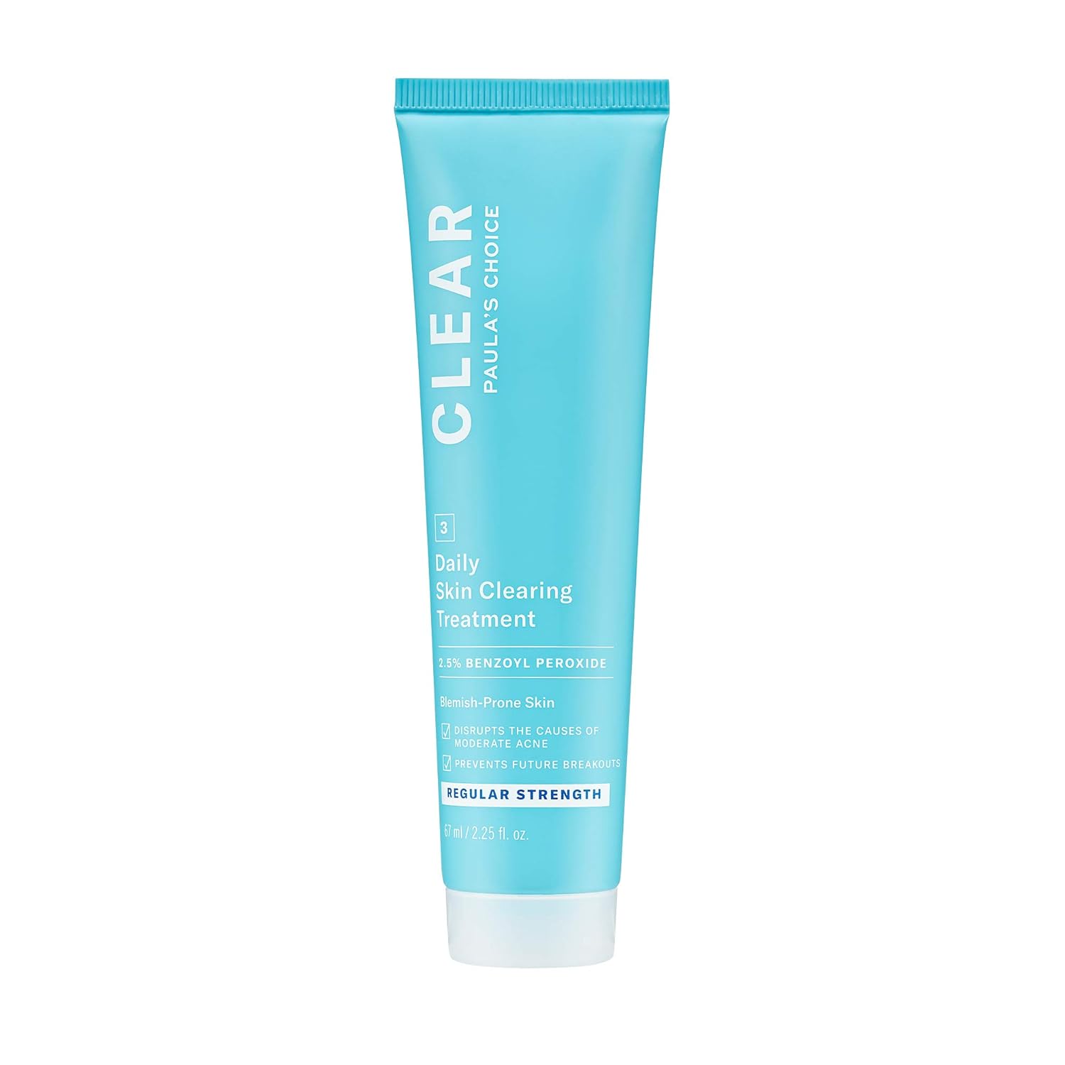 Paula's Choice CLEAR Daily Skin Clearing Treatment with Benzoyl Peroxide, Treats and Prevents Mild to Severe Acne & Breakouts, Fragrance-Free, 2.25 Fl. Oz.