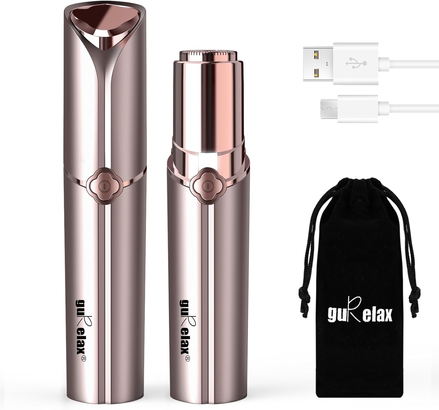 Facial Hair Removal for Women, Rechargeable Painless Facial Hair Remover for Face, Lip, Chin with a Velvet Bag