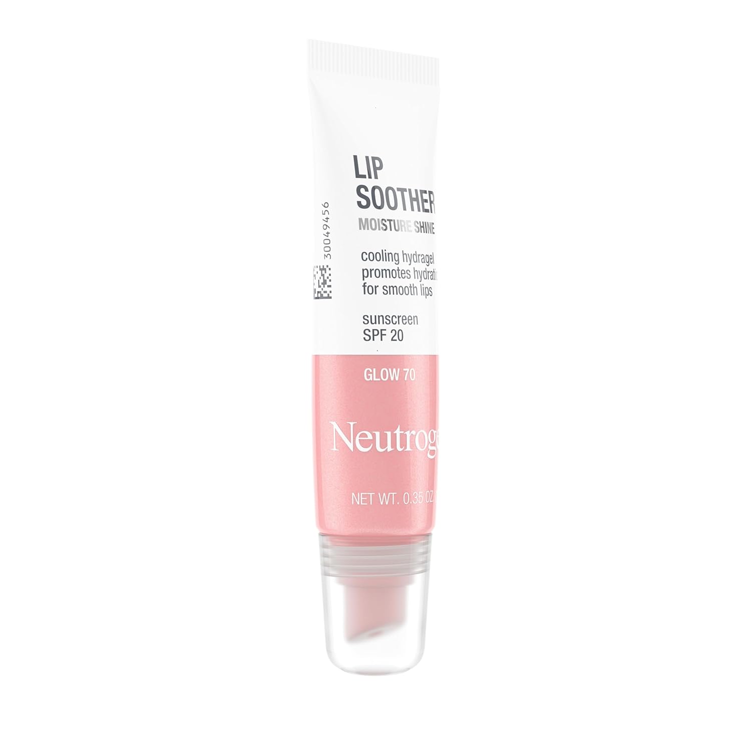 Neutrogena MoistureShine Lip Soother Gloss with SPF 20 Sun Protection, High Gloss Tinted Lip Moisturizer with Hydrating Glycerin and Soothing Cucumber for Dry Lips, Glow 70, .35 oz 2 pack