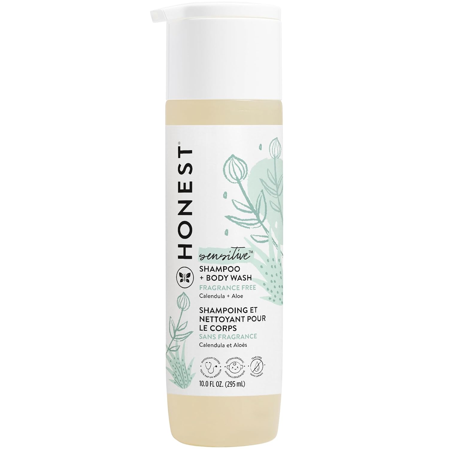 The Honest Company 2-in-1 Cleansing Shampoo + Body Wash | Gentle for Baby | Naturally Derived, Tear-free, Hypoallergenic | Citrus Vanilla Refresh, 18 fl oz