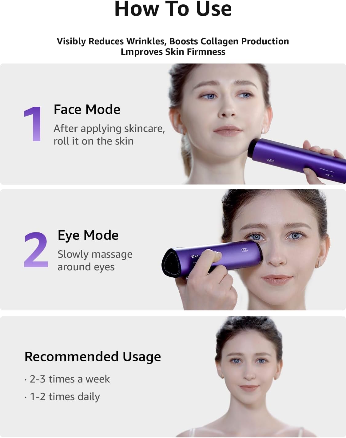 Skin Tightening Face Machine, Facial Massager Light Therapy for Face, 3 in 1 Microcurrent Facial Device Home Use Anti-Aging Device, 5 Level for Facial Firming, Wrinkle, Lifting, Toning, Glow Boost