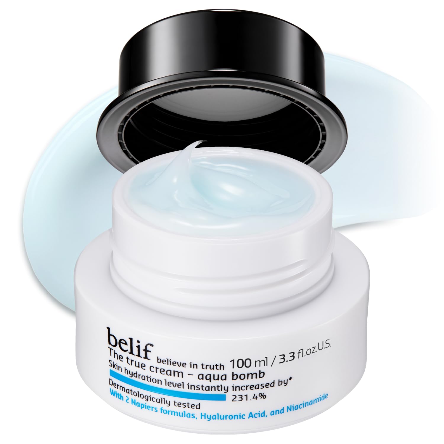 belif Aqua Bomb – Daily Niacinamide Hydrating Moisturizer, Lightweight Plumping Facial Cream with Hyaluronic Acid & Squalane, Cooling Effect, Anti-Aging, Korean Skincare, 1.68 fl oz (50ml)