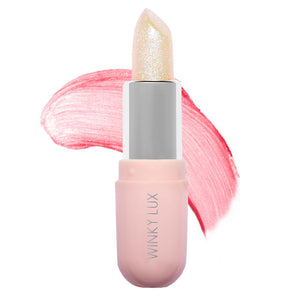Winky Lux Glimmer Balm, pH Lip Balm, Color Changing Lipstick & Tinted Lip Balm, Hydrate & Plump with Buildable Pink Finish, Pink Opal