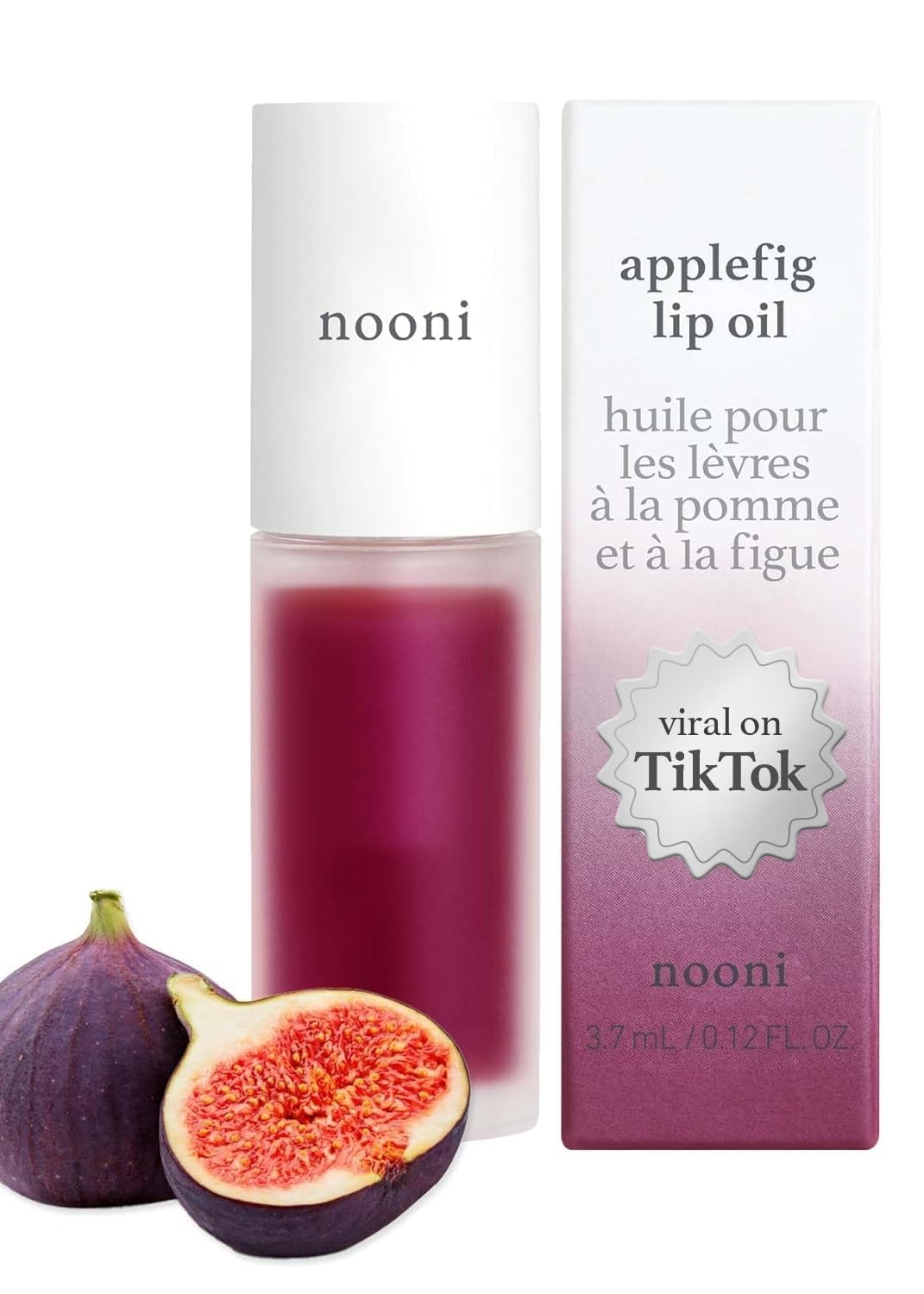 NOONI Korean Vegan Appleseed Lip Oil - Applecherry | Long-Lasting, Moisturizing, Plumping, Revitalizing for Dry Lips, Waterproof, No Peel Off, Hydrating, Nourishing Crystal Clear, 0.12 FL Oz
