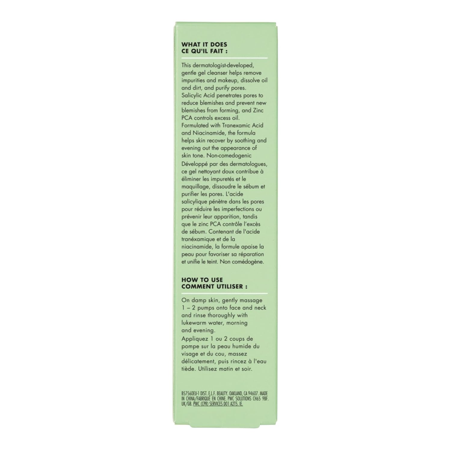 e.l.f. SKIN Blemish Breakthrough Clarifying Cleanser, Gel Cleanser For Removing Makeup, Controlling Oil & Clarifying Pores, 1% Salicylic Acid