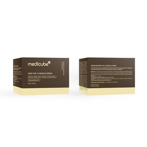 medicube Deep Vitamin C Golden Capsule Face Moisturizer - Liposome Capsules For Wrinkles, Skin Radiance - Transparent Gel for Glow Hydration - Korean Skin Care 1.94 oz