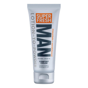 Super Fresh Ball Deodorant Powder Lotion Comfort Cream for Man Parts Groin Butt and Body Hygiene Controls Odor Stops Chafing and Itch Absorbs Sweat Aluminum Free Formula in 4 oz Tube