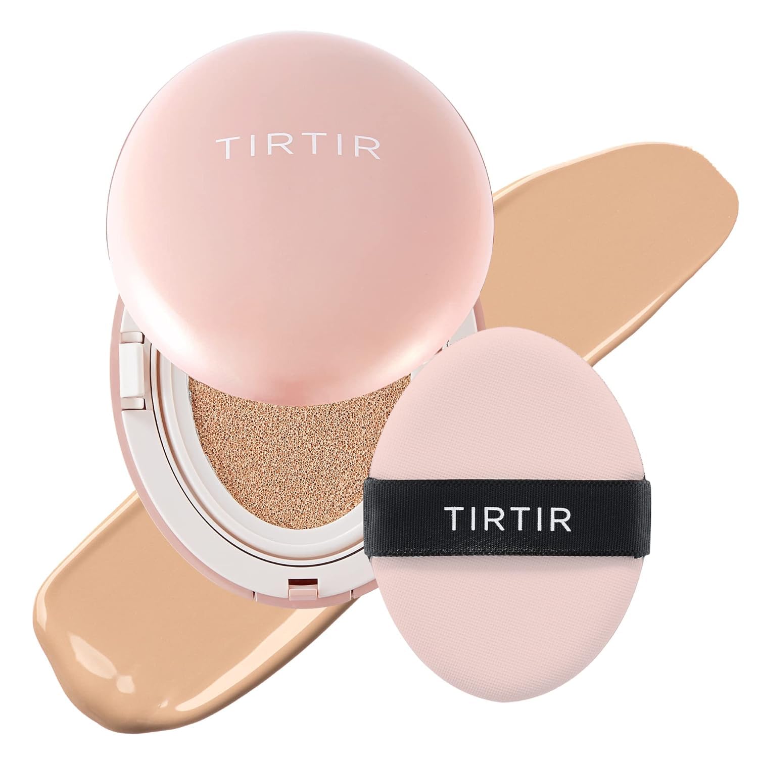 [*Mini Size*] TIRTIR All Cover Pink Cushion | Korean Cushion Foundation, (#23N Sand, 0.15 Fl Oz)