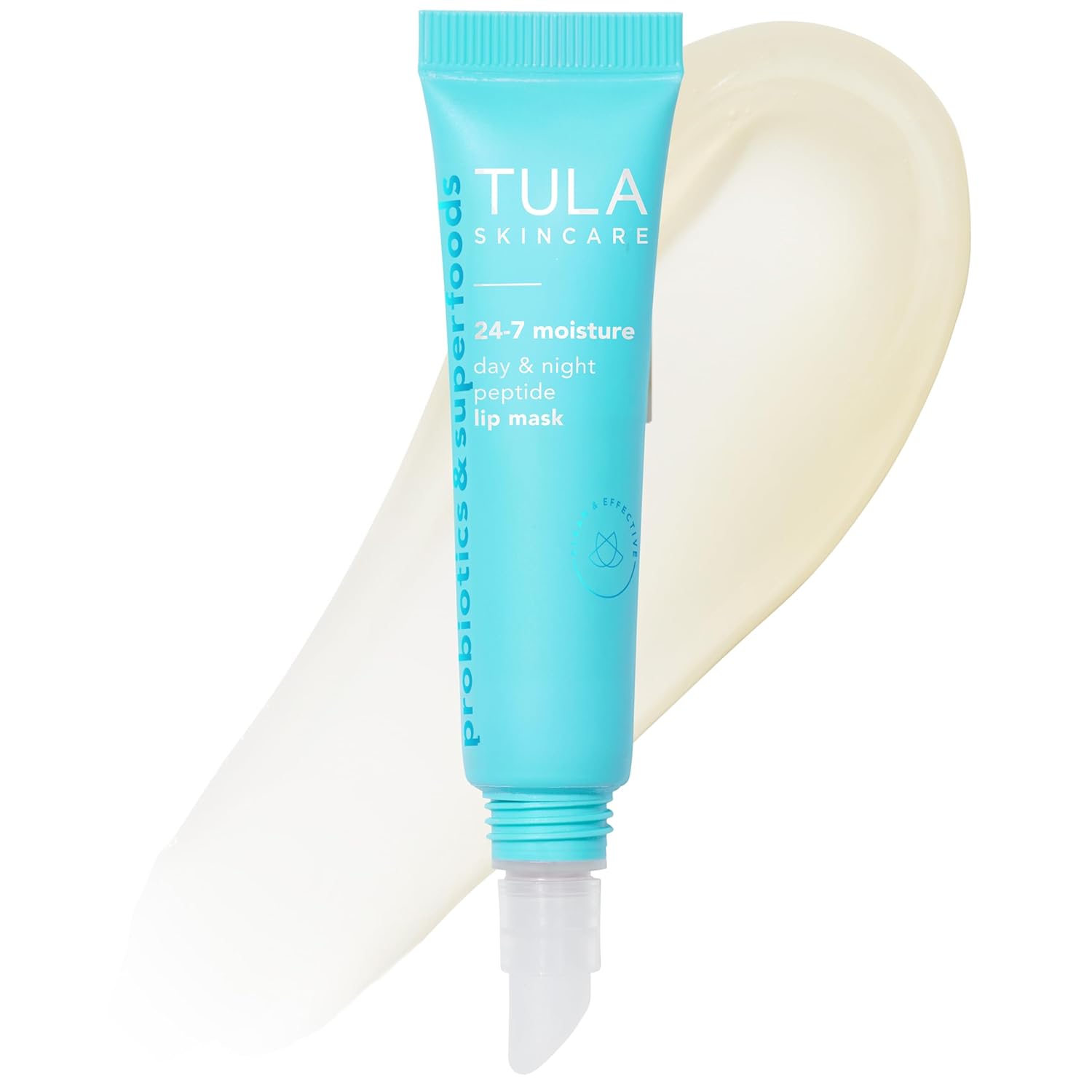 TULA Skin Care 24-7 Moisture Day & Night Peptide Lip Mask - Peptides, Hyaluronic Acid & Vitamin E deeply Nourish & Hydrate lips, 0.28 oz.