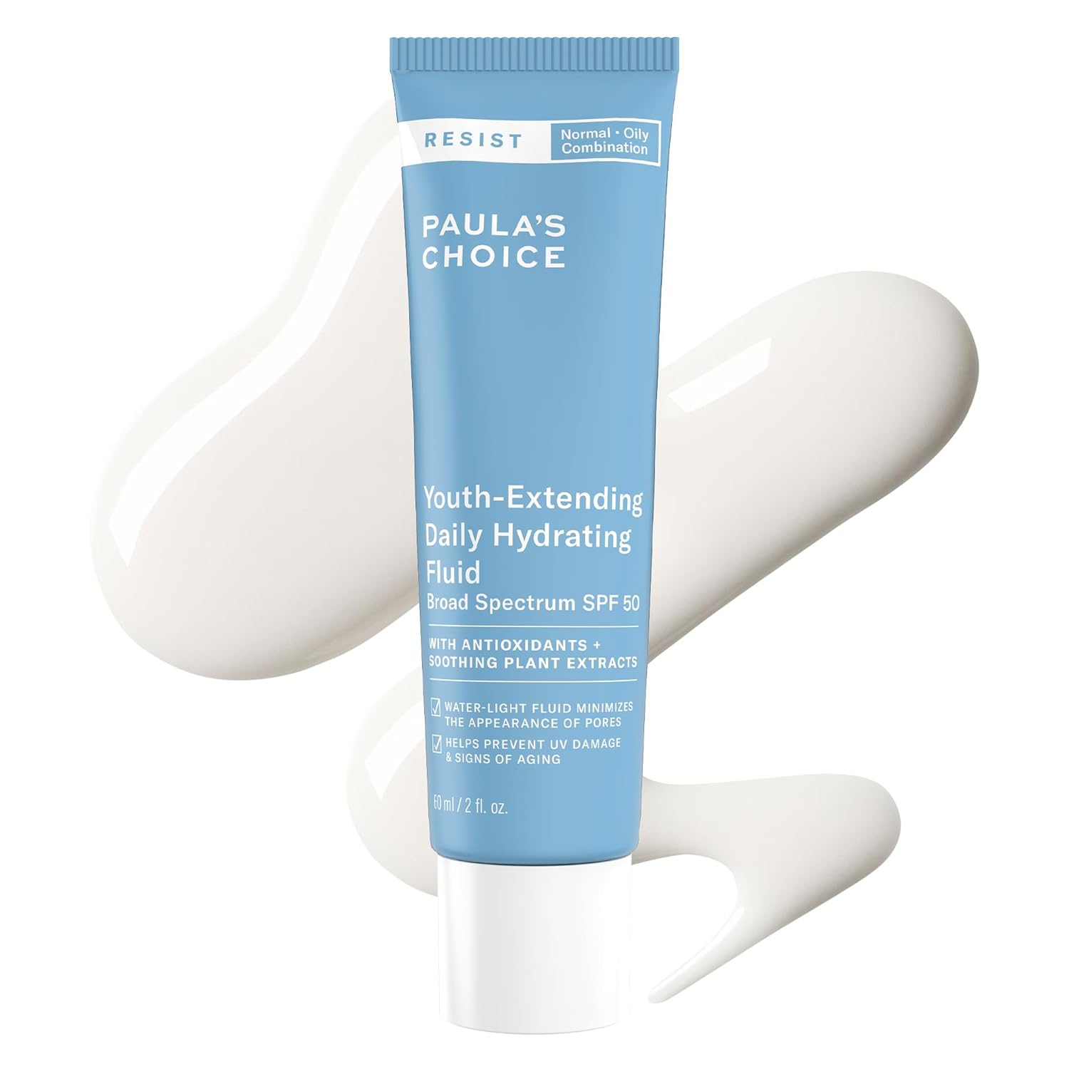 Paula's Choice RESIST Daily Hydrating Fluid Face Moisturizer SPF 50, UVA & UVB Protection, Chamomile & Vitamin E, Lightweight Sunscreen for Oily Skin, Fragrance-Free