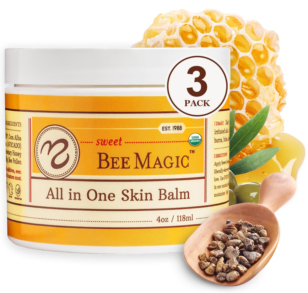 Sweet Bee Naturals - All-in-One Balm & Ointment for Face & Body, Multipurpose Moisturizer for Dryness, Burns, & Irritation, Nourishing Bee Magic Skin Care Essentials - 1 Jar (4oz)