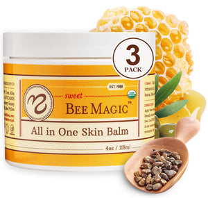 Sweet Bee Naturals - All-in-One Balm & Ointment for Face & Body, Multipurpose Moisturizer for Dryness, Burns, & Irritation, Nourishing Bee Magic Skin Care Essentials - 1 Jar (4oz)