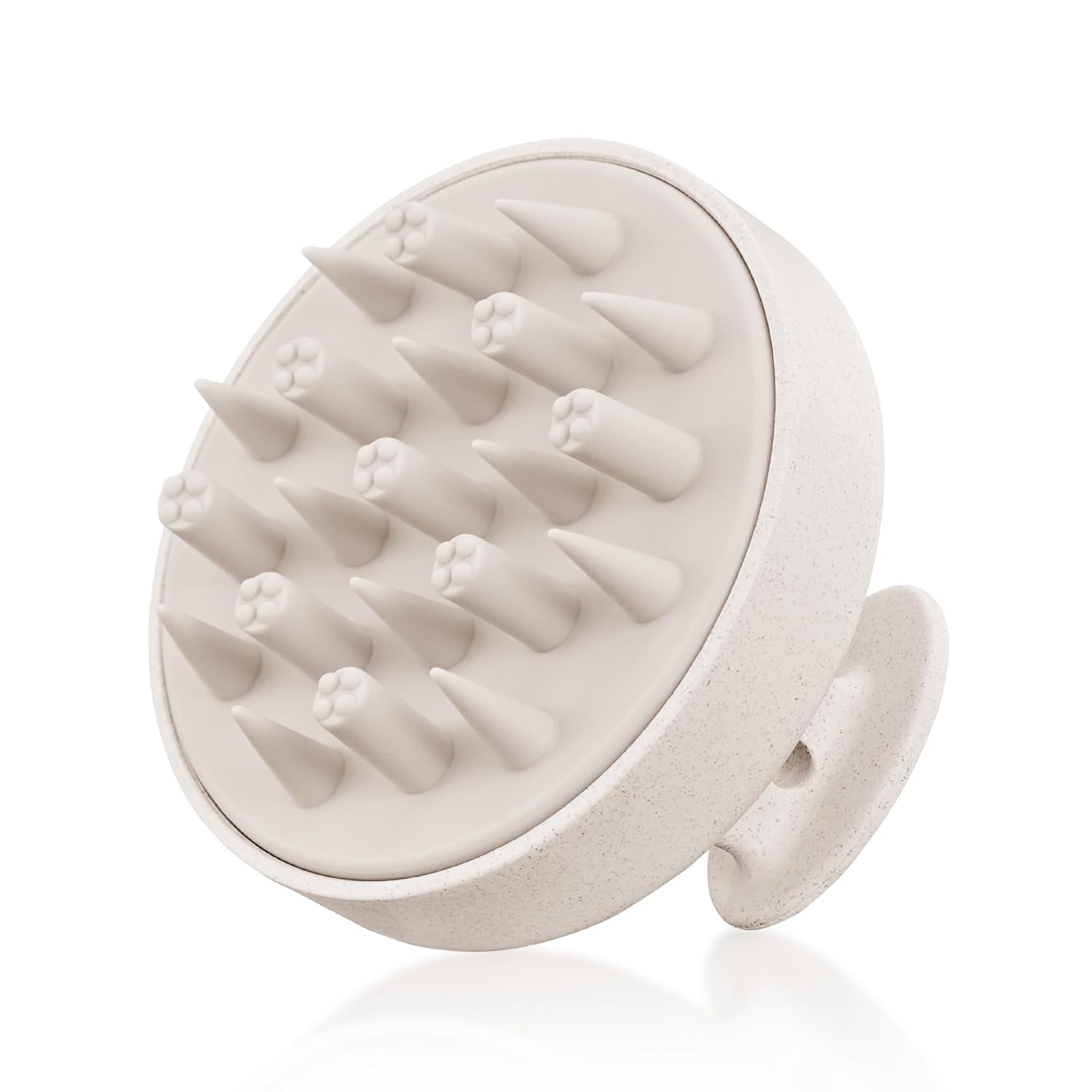 HEETA Hair Scalp Massager for Hair Growth, Shampoo Brush, Scalp Scrubber Exfoliator with Soft Silicone Bristles for Dandruff Removal to Relieve Stress, Wet Dry Use Updated Material, Beige