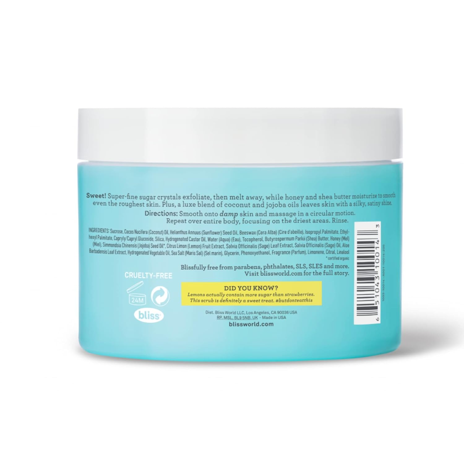 Bliss Lemon & Sage + Shea Butter + Coconut Oil Satin Body Polish - Smoothing Scrub – 8.5 oz