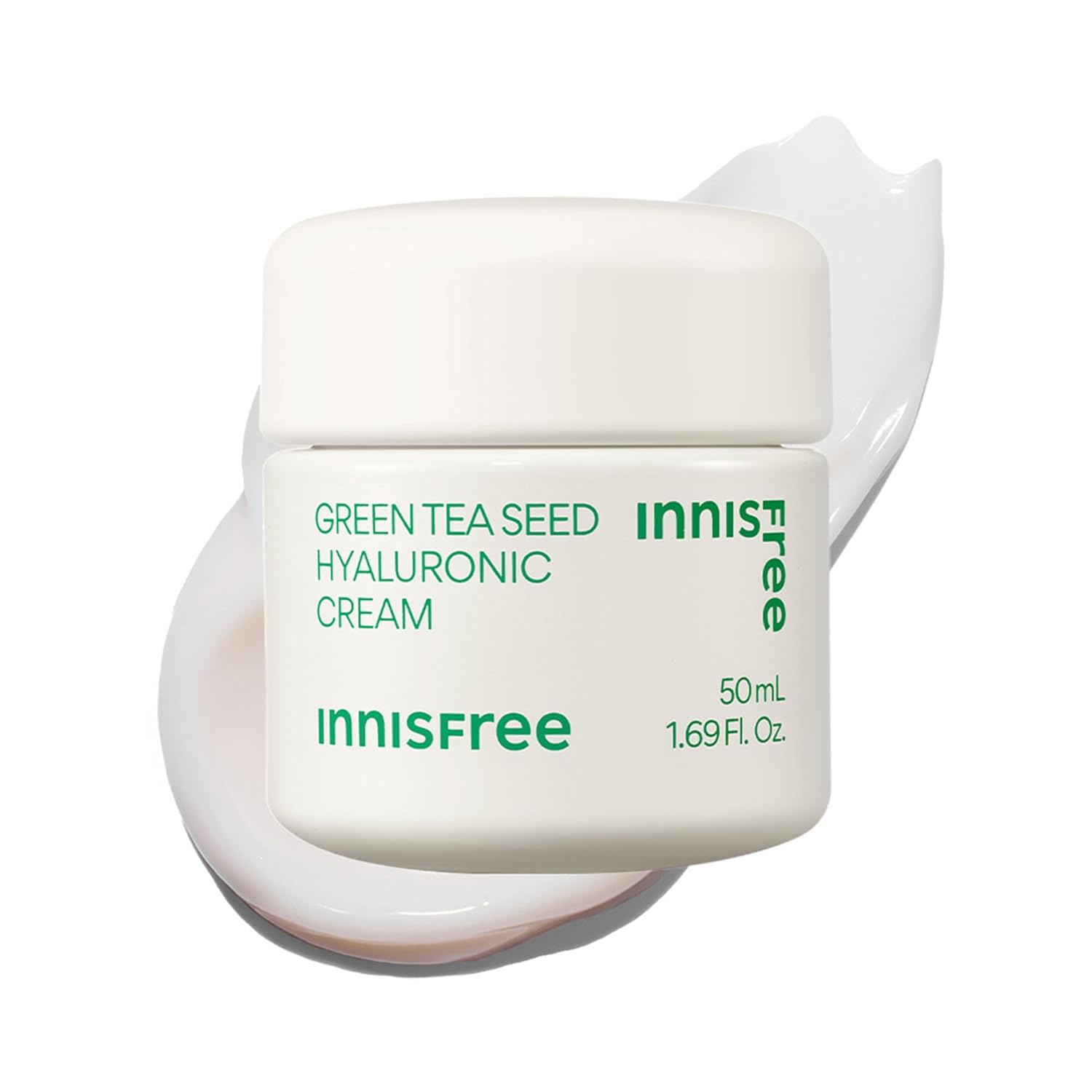 innisfree Green Tea Seed Hyaluronic Acid Cream With Barrier Boosting Complex and Ceramide, Korean Hydrating Face Moisturizer and Balancing Cream