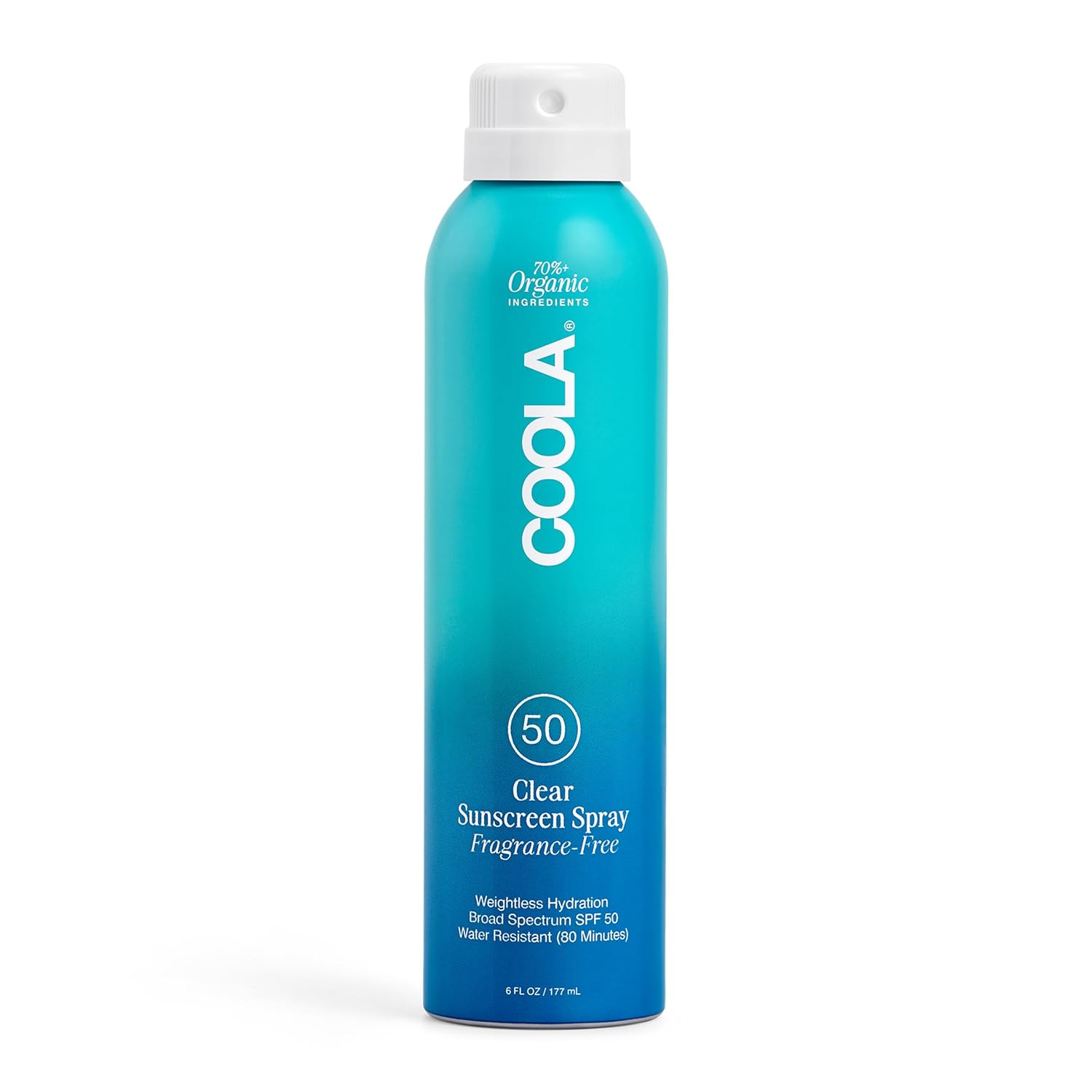COOLA Organic Sunscreen SPF 50 Sunblock Spray, Dermatologist Tested Skin Care for Daily Protection, Vegan and Gluten Free, Fragrance Free