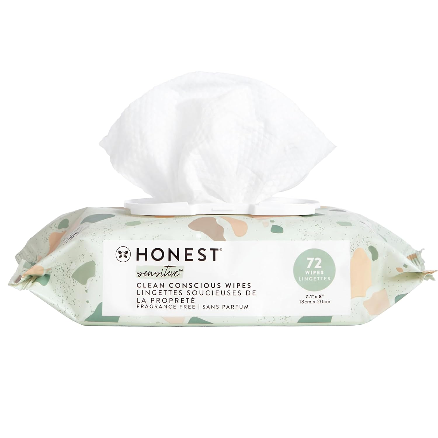 The Honest Company Clean Conscious Multi-Use Wipes | Hypoallergenic + Unscented for Sensitive Skin | Over 99% Water, Compostable, Plant Based, Baby Wipes | Geo Mood, 288 Count