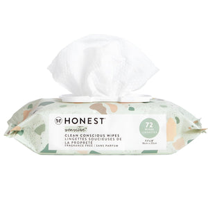 The Honest Company Clean Conscious Multi-Use Wipes | Hypoallergenic + Unscented for Sensitive Skin | Over 99% Water, Compostable, Plant Based, Baby Wipes | Geo Mood, 288 Count