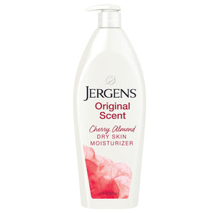 Jergens Original Scent Dry Skin Body Lotion, Hand and Body Moisturizer, Cherry Almond Essence, Dermatologist Tested, 32 Oz