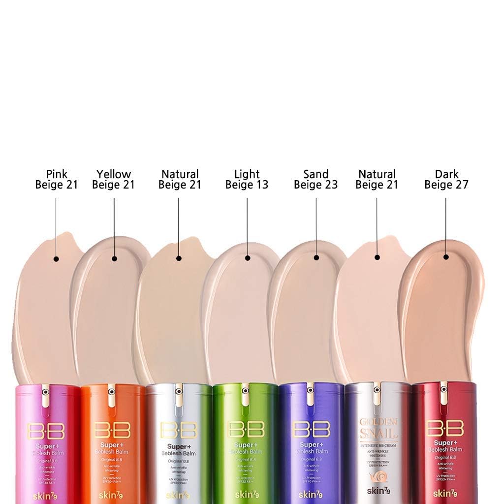 SKIN79 Super Plus Beblesh Balm Pink BB 40g All Day Lasting BB Cream - Made In Korea Radiant Base Foundation Makeup Blemish Cover Tinted Moisturizer Pink 21 color