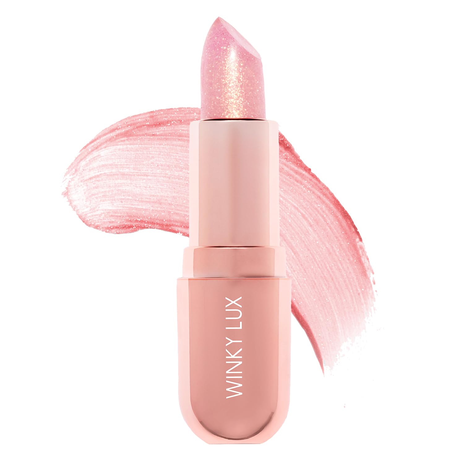 Winky Lux Glimmer Balm, pH Lip Balm, Color Changing Lipstick & Tinted Lip Balm, Hydrate & Plump with Buildable Pink Finish, Pink Opal