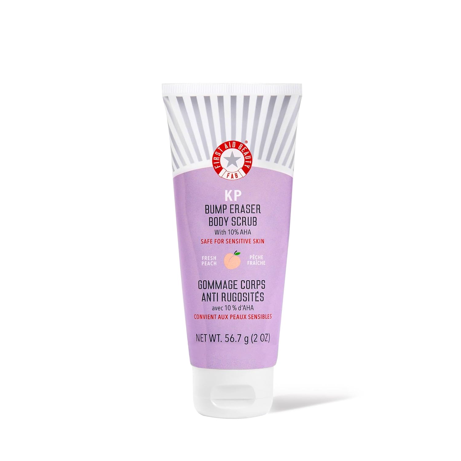 First Aid Beauty - KP Bump Eraser Body Scrub with 10% AHA, Keratosis Pilaris Exfoliator with Glycolic and Lactic acids, Helps Reduce Chicken Skin Bumps, Safe for Sensitive Skin, Strawberry Scent, 8 oz
