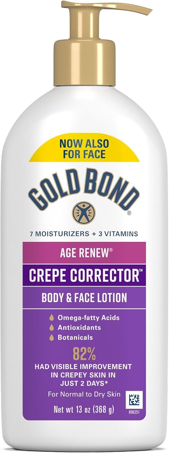 Gold Bond Age Renew Crepe Corrector Body & Face Lotion, Replenishing & Smoothing Formula, 14 oz., Packaging may vary