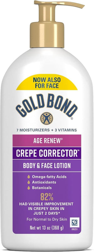 Gold Bond Age Renew Crepe Corrector Body & Face Lotion, Replenishing & Smoothing Formula, 14 oz., Packaging may vary
