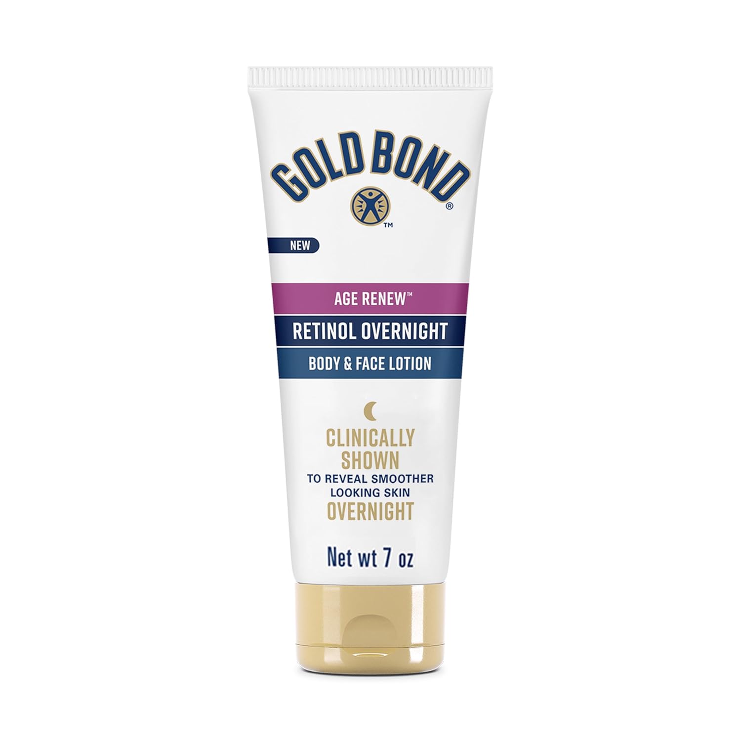 Gold Bond Age Renew Retinol Overnight Lotion, 13 oz – Hydrating Body & Face Moisturizer with Peptides