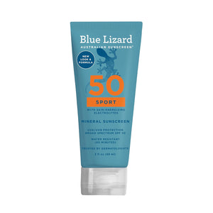 BLUE LIZARD Sport Mineral Sunscreen Spray SPF 50+, Dermatologist-Recommended Brand, Broad-Spectrum UVA/UVB Protection, Water-Resistant, Zinc Oxide Formula, Vegan, 5 fl oz