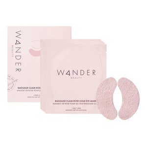 Wander Beauty Baggage Claim - Gold Foil Under Eye Patches For Dark Circles and Puffiness - Under Eye Mask Depuffs & Firms - Brightening Eye Mask for Under Eye Bags (6 Pairs)