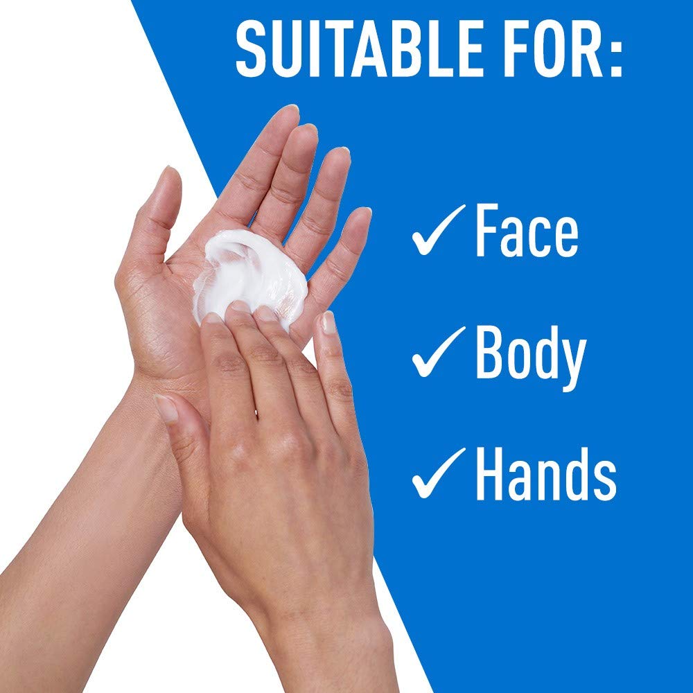 CeraVe Moisturizing Cream Combo Pack, Contains 16 Ounce with Pump & 1 Ounce Hydrating Facial Cleanser, Dry Skin Relief